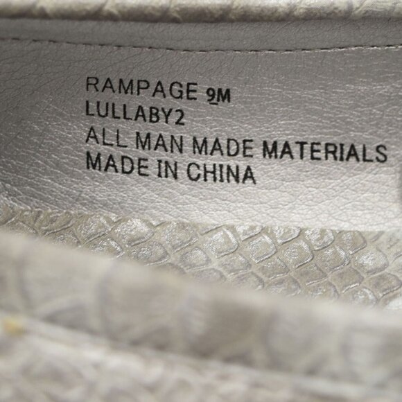 Rampage Loafers Womens 9 Lullaby 2 Silver Snakeskin Pattern Flats - Picture 6 of 7
